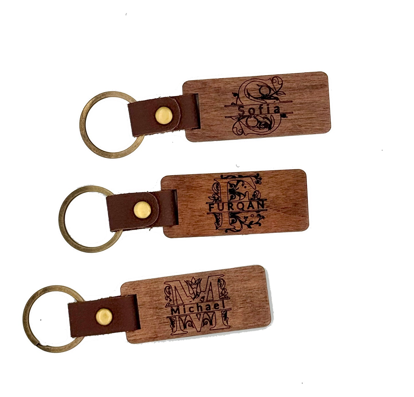 Walnut Wood Keychain | Gift for Him | Her | Father's Day | Birthday | Anniversary | Mother's Day | Personalized gift