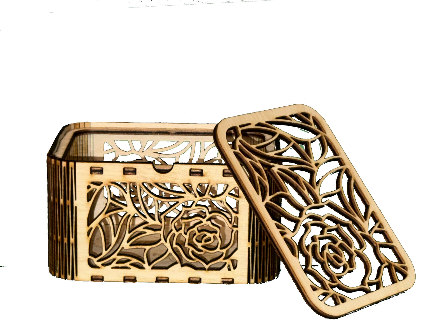 Handmade Wooden Flowery gift box