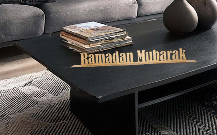 Ramadan Mubarak Standing Table Sign - Wooden - Color choices available