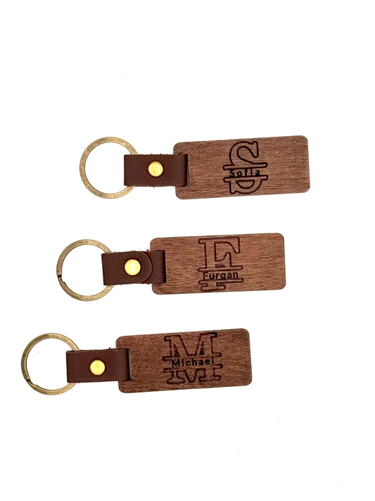 Walnut Wood Keychain | Gift for Him | Her | Father's Day | Birthday | Anniversary | Mother's Day | Personalized gift