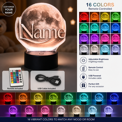 16 Personalized Name LED colors collage with remote control and USB cable