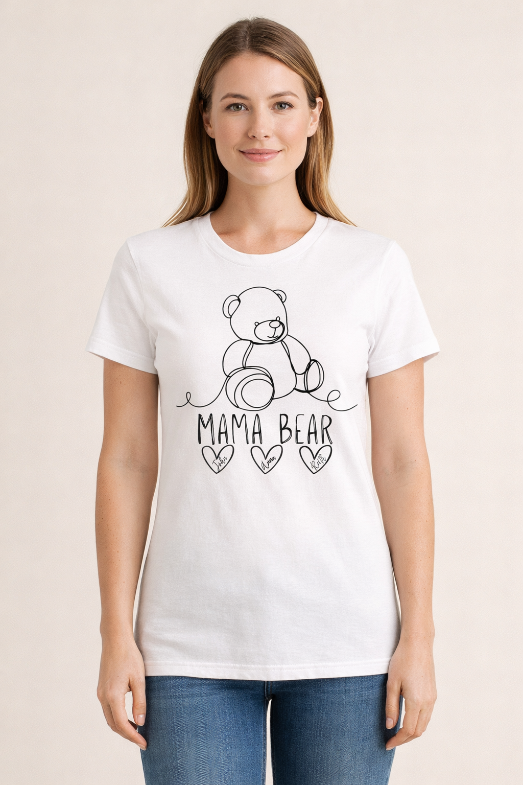 Mama Bear Family T-Shirt – Personalized with Kids' Names